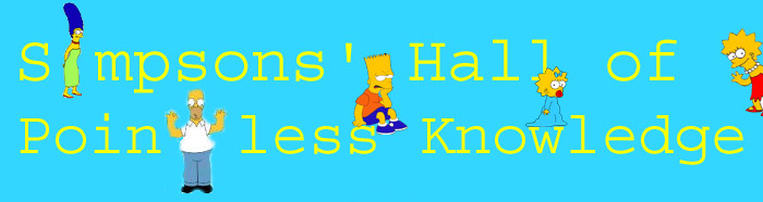 The logo for the website, containing the text "Simpson's Hall of Pointless Knowledge" with cutouts of the Simpsons characters layered over the text